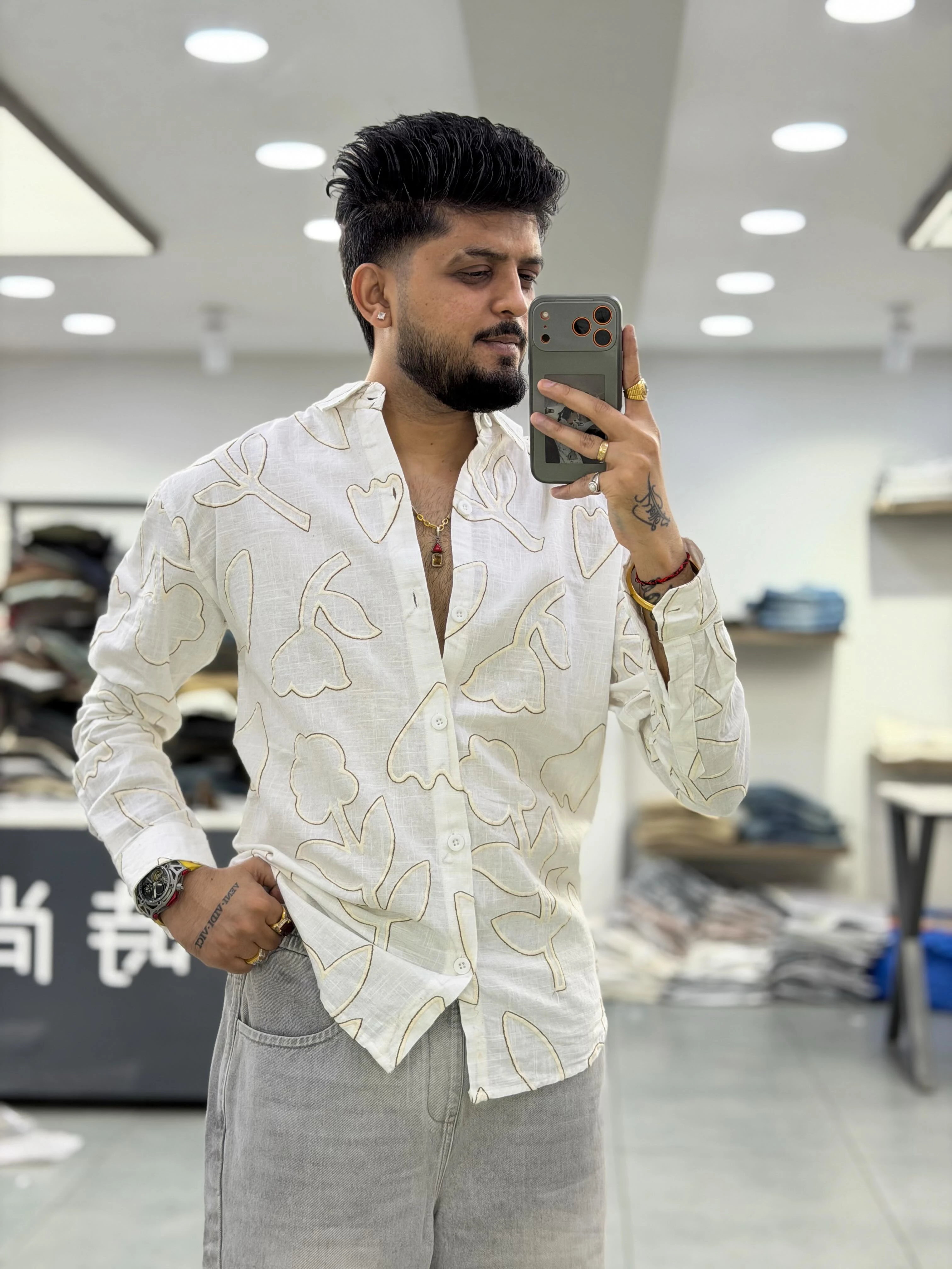 Abstract Linen Premium Casual Shirt
